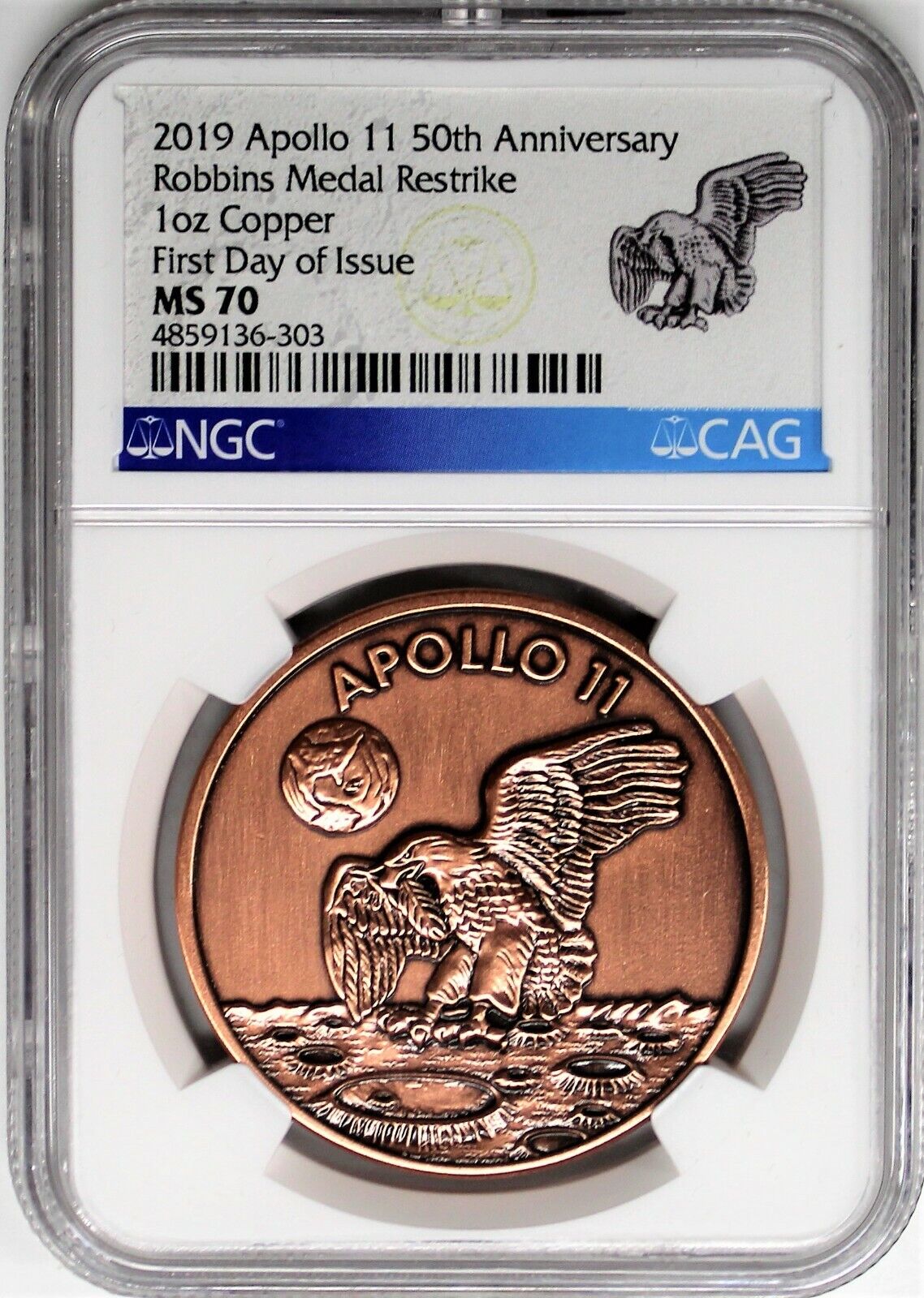 ★激レア★2019年アポロ11★50周年記念★MS70★銀貨★50c★PCGS 2019 P $1 Silver Apollo 11 50th Anniversary NGC MS70 FDOI