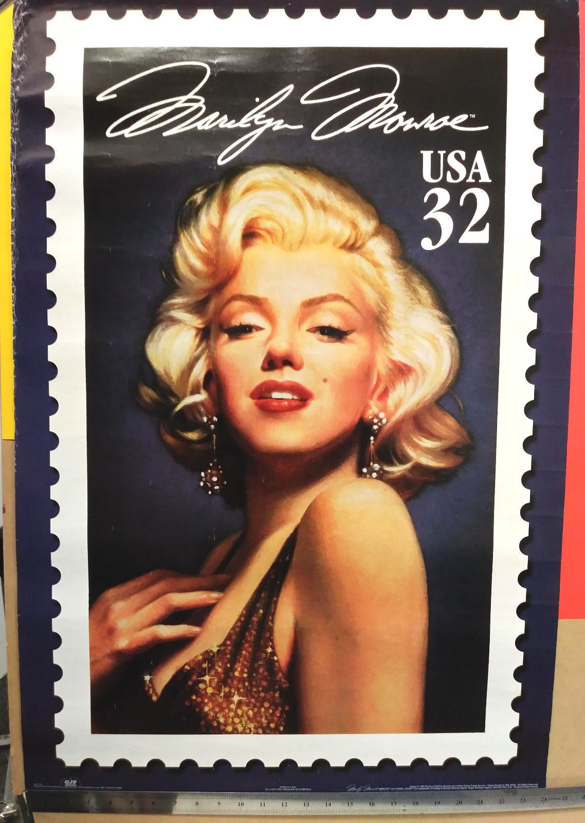 MARILYN MONROE STAMP POSTER Original 24 x 35 ½ by Lindberg