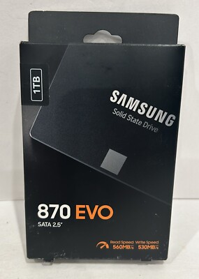 Samsung MZ-77E1T0B/AM 870 Evo 1TB Sata 2.5 SSD, NEW  (B10)