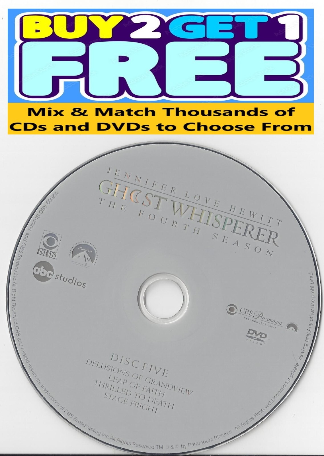 Ghost Whisperer (DVD) Fourth Season 4 Disc 5 Replacement