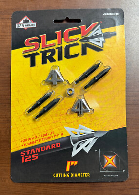Slick Trick Standard 1'' - 125 Grain Broadhead 4-Pack - 15ST125S - NEW FREE SHIP