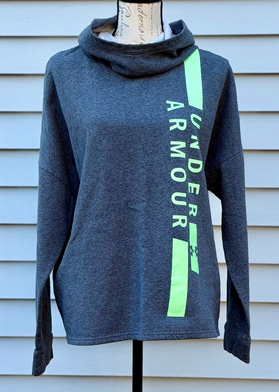 Under Armour Hoodie Size XL Gray Funnel Neck Loose Pullover