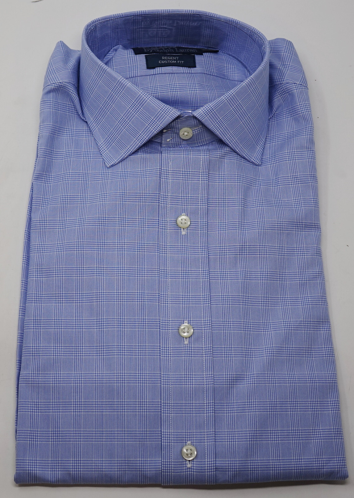 

НОВАЯ мужская классическая рубашка в сине-белую клетку на пуговицах Ralph Lauren Regent индивидуального кроя, Синий