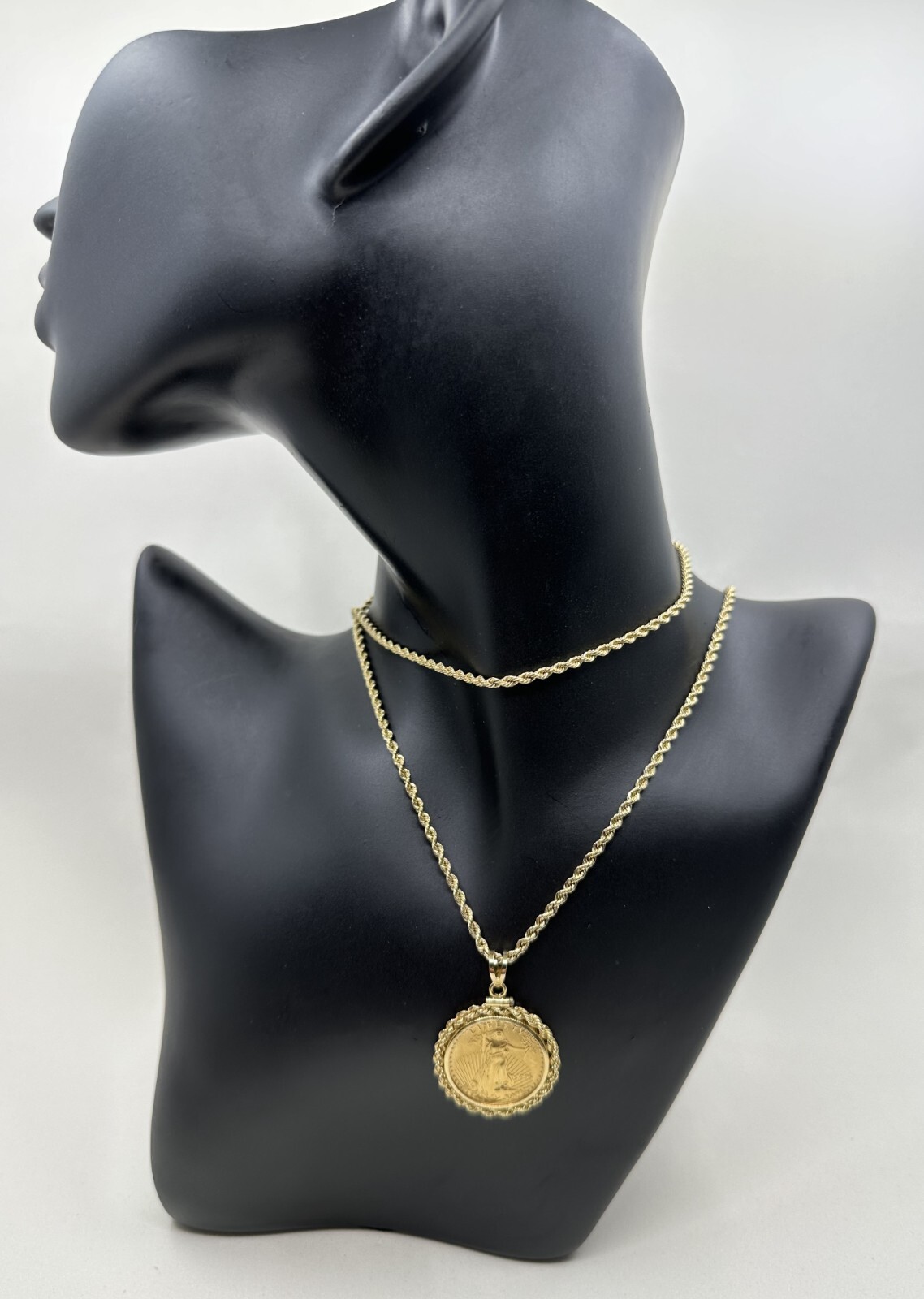 FTC GOLD COIN CHAIN NECKLACE 50cm