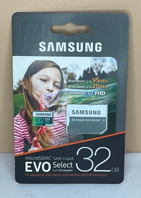 Samsung EVO Select 32GB Class 10 microSDHC UHS-I Memory Card0 With SD Adapter