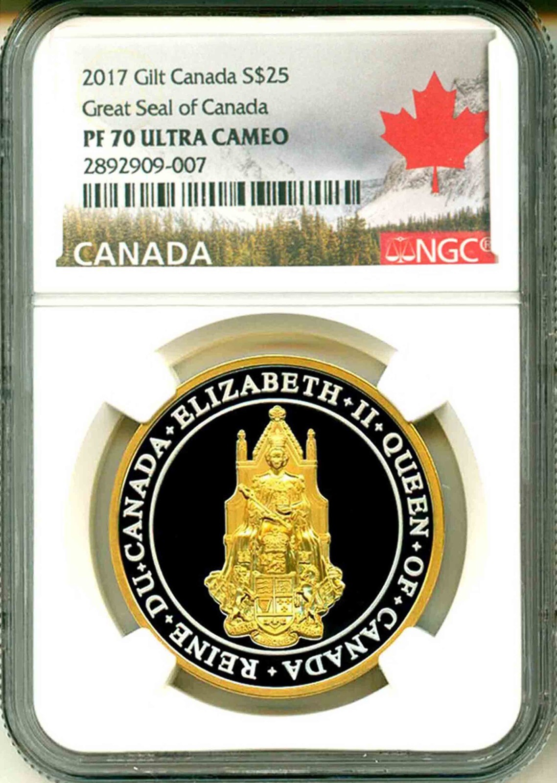 2017 Great Seal of Canada $25 銀貨 PF70UC 2017 $25. Fine Silver Coin 