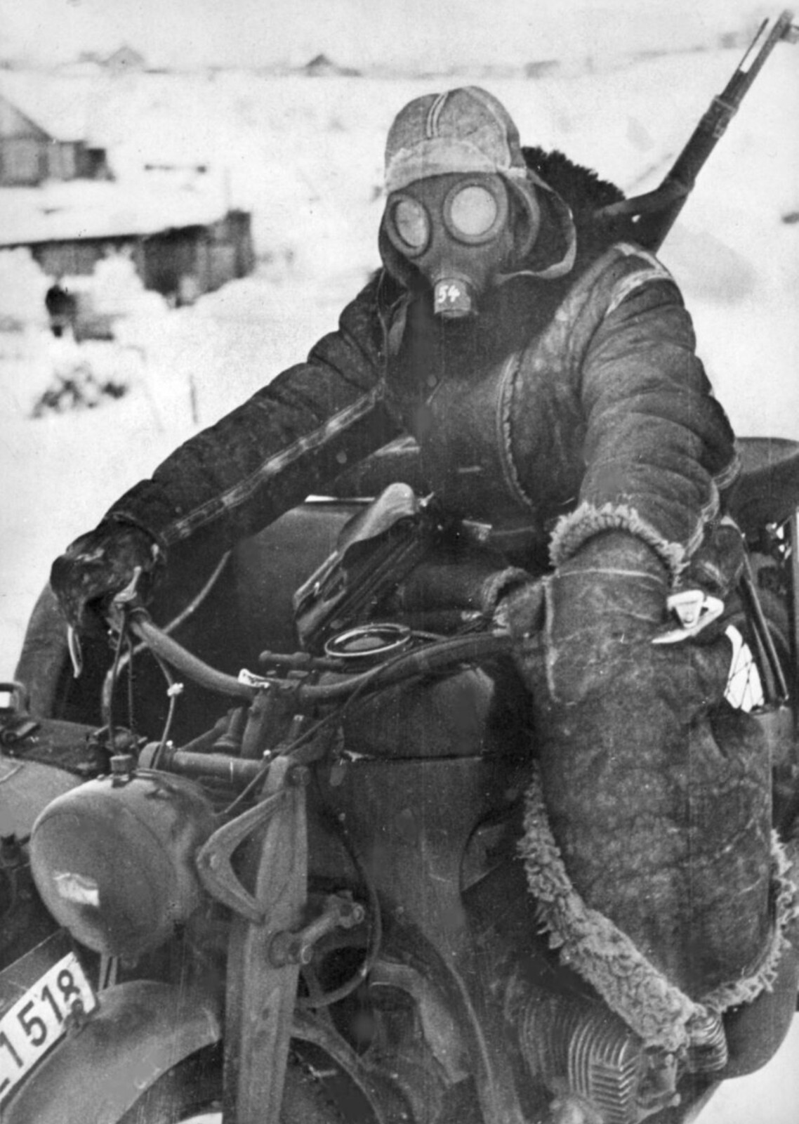 WW2 WWII Photo World War Two / German Motorcycle Soldier