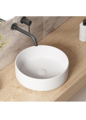 Bathroom Vessel Sink 14 Inch Round Above Counter Small Vessel Sink Without Fauce