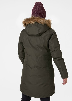 Pre-owned Helly Hansen Alva 2.0 Parka Women's Beluga Casual Lifestyle Warm Winter Jacket In Green