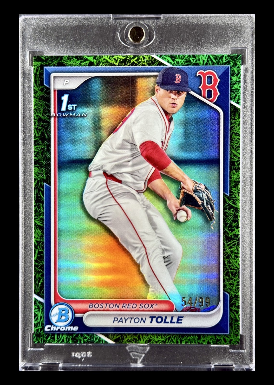 Payton Tolle 1st BOWMAN CHROME GREEN GRASS REFRACTOR #/99 🔥 RARE RED SOX ROOKIE