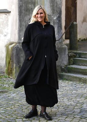 ELLI ELLI - LAGENLOOK SWEAT MANTEL GR 44 BIS 56 - SCHWARZ