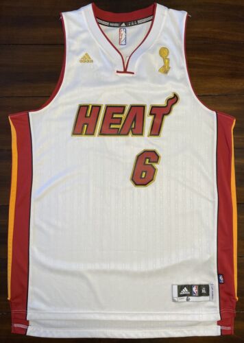 RARE Lebron James “El Heat” Miami Heat NBA Throwback Jersey Mens Large  Stitched