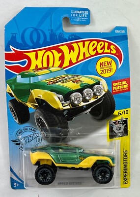 2019 Hot Wheels #126 Experimotors 6/10 HYPER ROCKER Green/Yellow Variation. T44