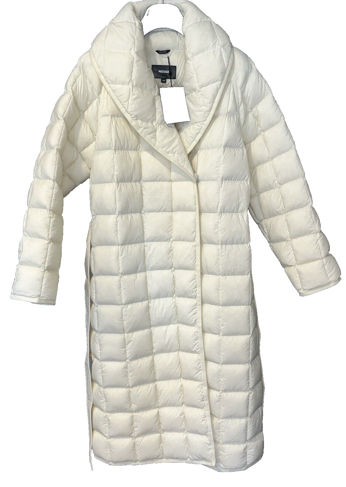 Pre-owned Mackage Duck Down Quilted Wrap Puffer Jacket Coat Medium M Rtl $950 With Tag In White