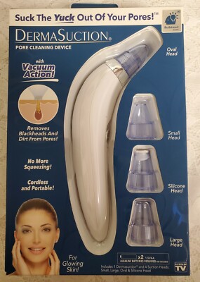 DermaSuction 129726 Pore Cleaning Device New Cordless Portable 4 Heads 