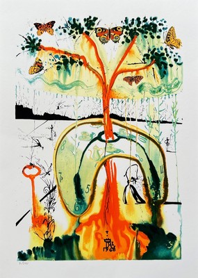 Salvador Dali MAD TEA PARTY Limited Edition Giclee Alice in Wonderland 22'' x 16''