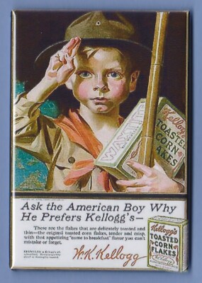 KELLOGG'S CEREAL *2X3 FRIDGE MAGNETS* J. C. LEYENDECKER VINTAGE ADVERTISEMENT
