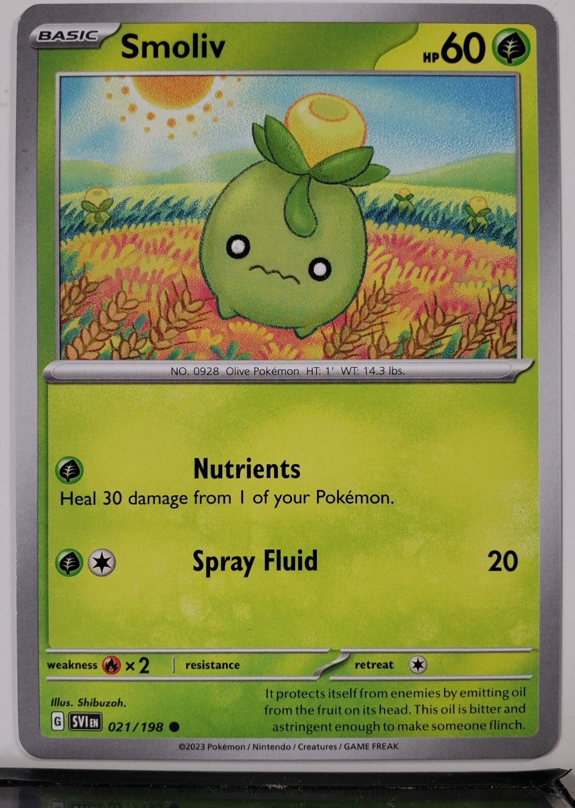 Smoliv 021/198 - NM / M - Scarlet Violet Pokemon Card