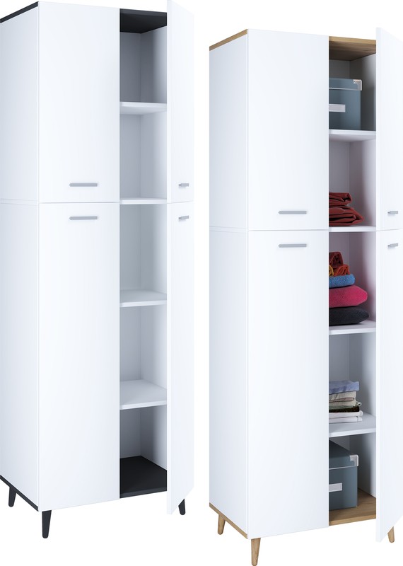 Vcm Holz Besenschrank | 5 FäCher | MaßE: H. 240 X B. 70 X T. 39 Cm | 4