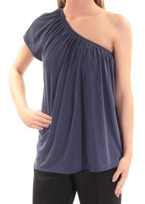 

1. Женский темно-синий топ STATE с асимметричным вырезом и короткими рукавами. Размер, Navy