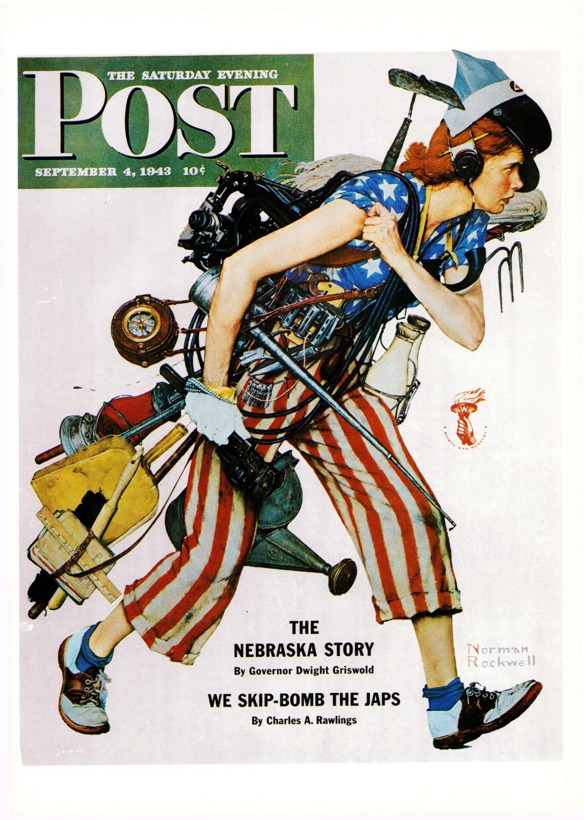 1943 SEPT 4 Patriot War Effort NORMAN ROCKWELL SATURDAY