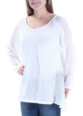 

Женский топ с овальным вырезом и длинными рукавами цвета слоновой кости ALFANI, размер, Цвет слоновой кости