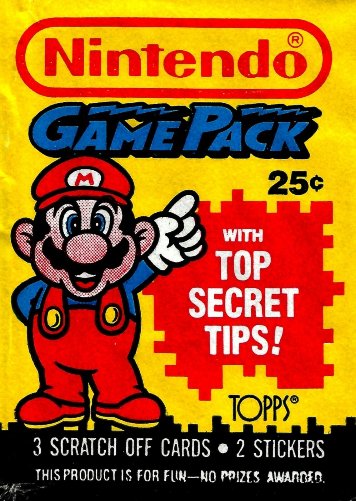 TOPPS, NINTENDO GAME PACK ORIGINAL WRAPPER, YEAR 1989, MARIO