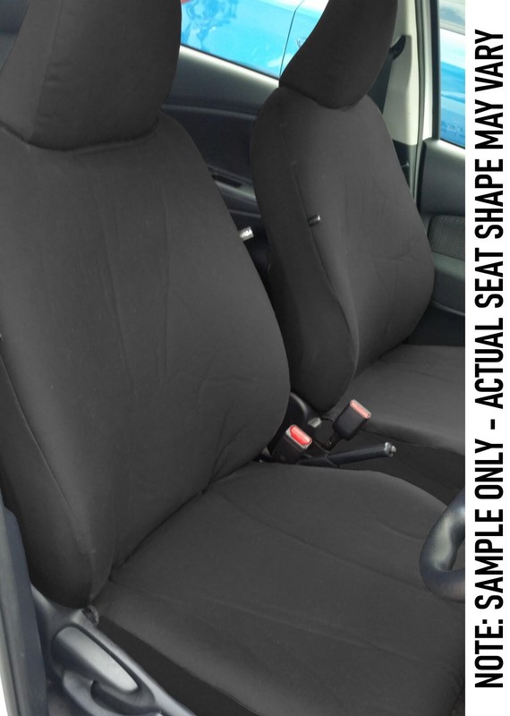 Black Canvas Seat Covers for Nissan Navara NP300 D23 Dual Cab 03/2015