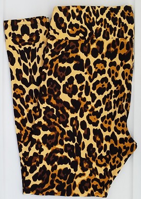 OS LuLaRoe One Size Leggings Leopard Cheetah Animal Print Brown Black NWT R16