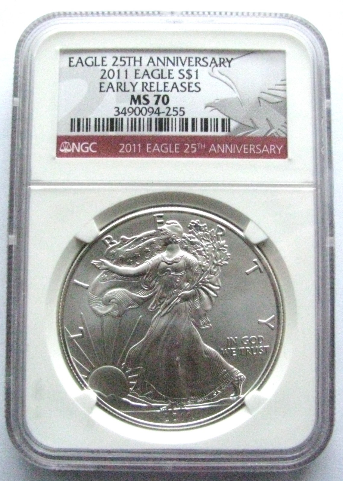 訳あり」NGC MS70 2011 イーグル銀貨 EARLY RELEASES アメリカ
