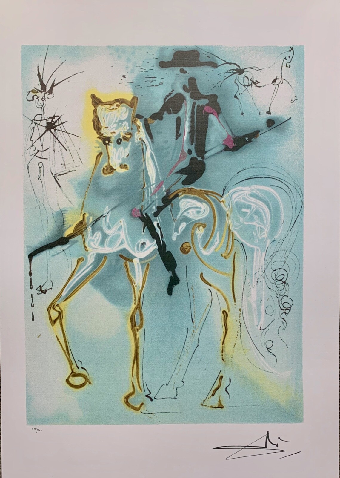 Salvador Dali PICADOR Signed Dalinean Horses Limited Edition Lithograph Art