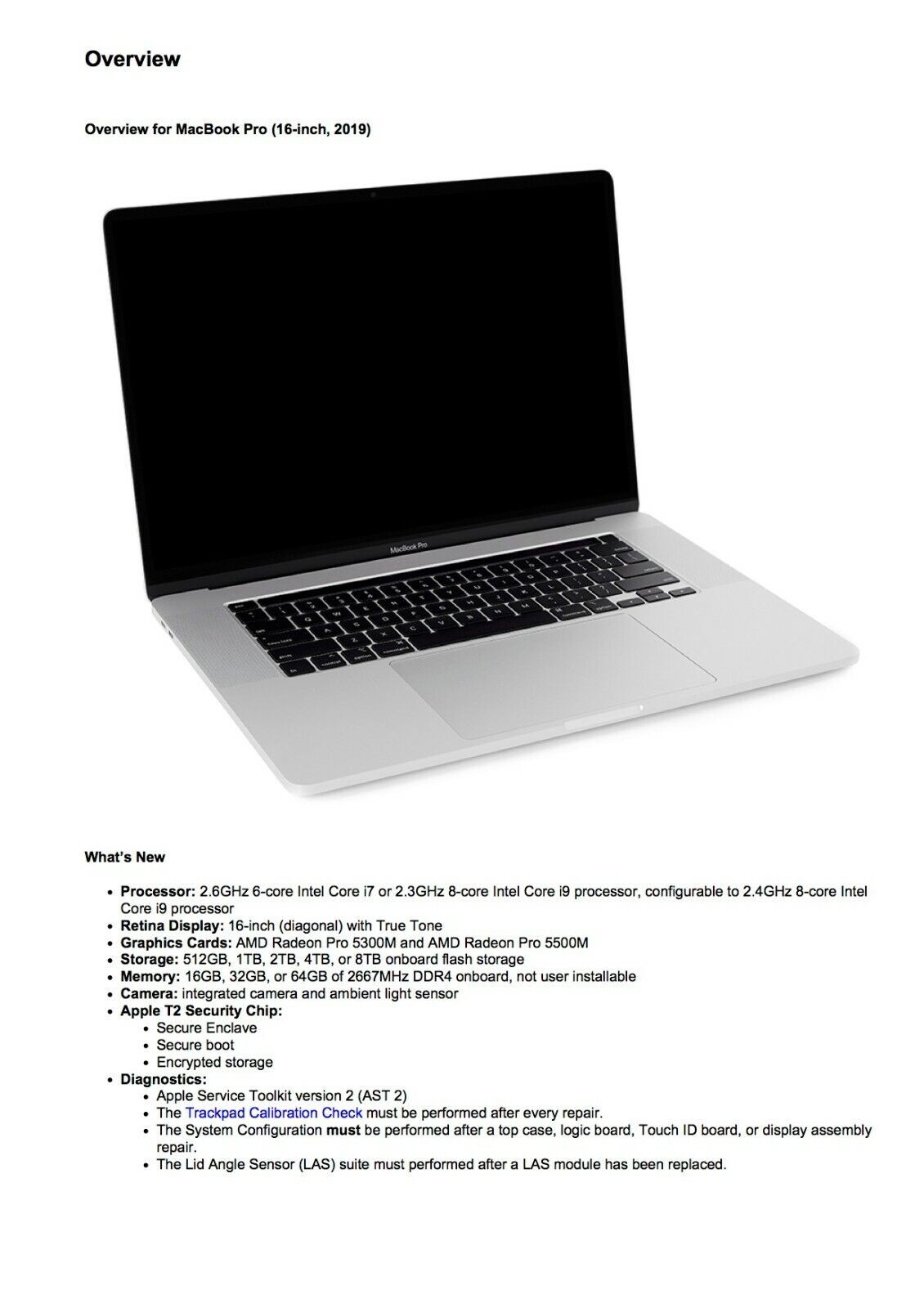 MacBook Pro Retina 16-inch 2019 Technical Service Guide to MacBook Pro Retina 16-inch 2019 Technical Service Guide to
