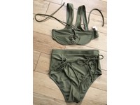 khaki green high waisted bikini