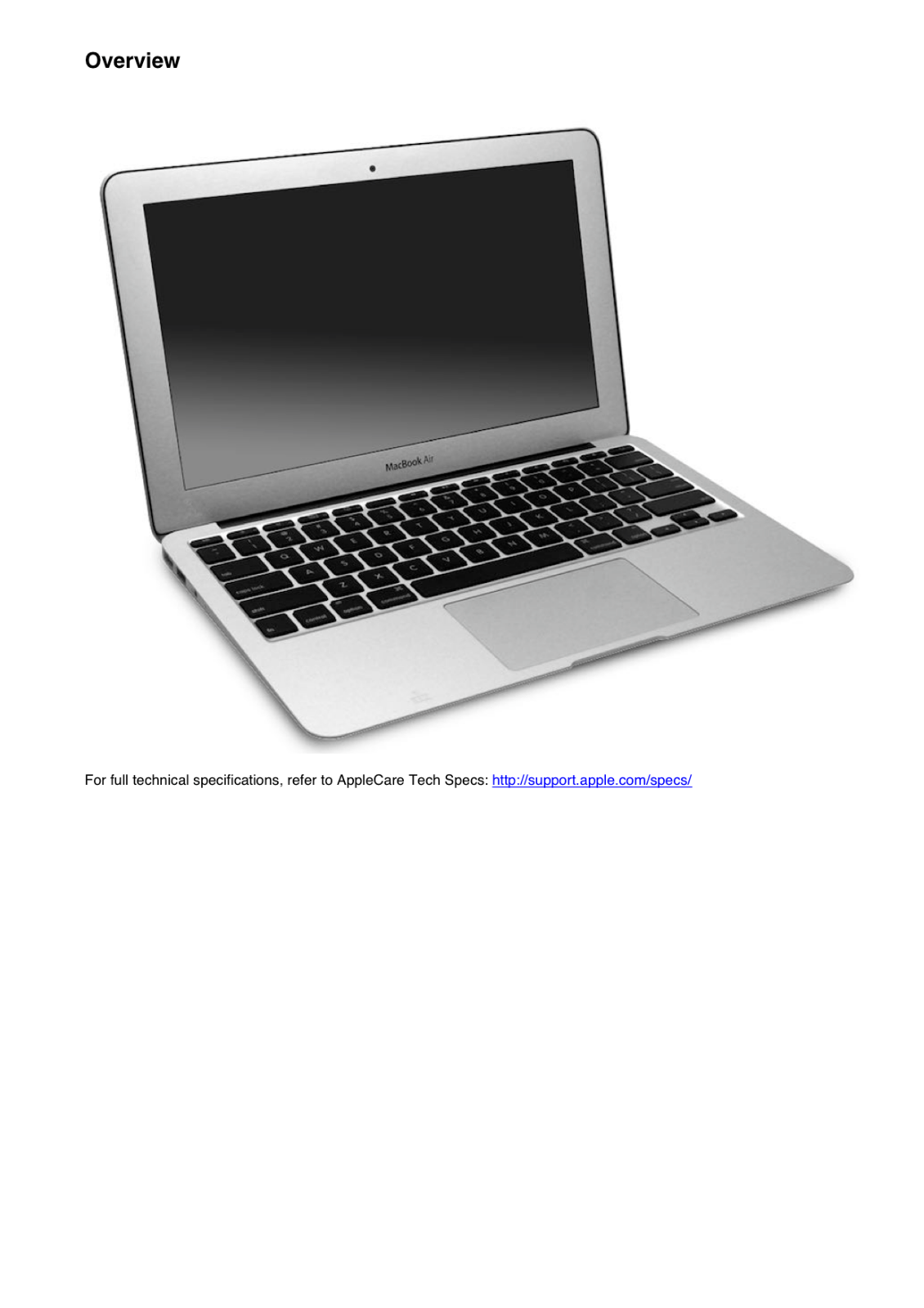 Apple MacBook Air 11-inch Mid 2013 Technician Guide Service
