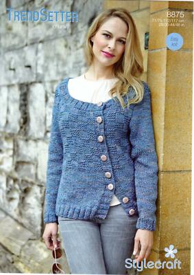 Stylecraft Knitting Pattern - Trendsetter Chunky Yarn - BELLE CARDIGAN 8875