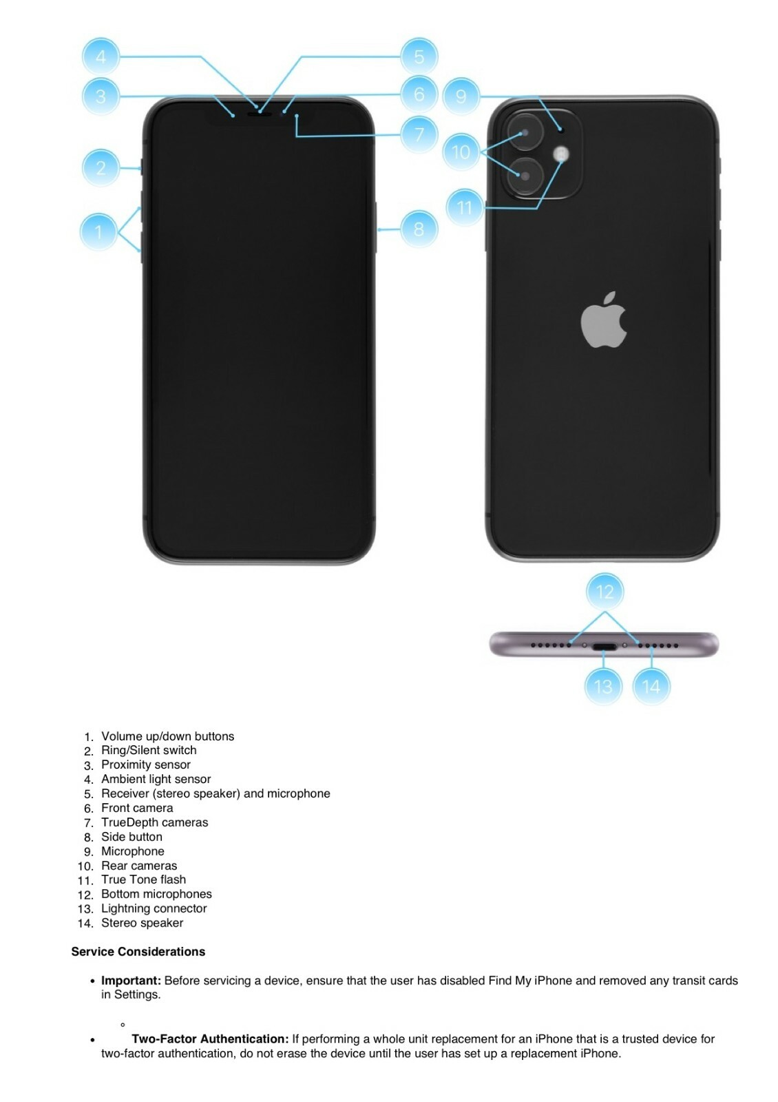 Apple iPhone 11 Technician Guide Service Manual EBG