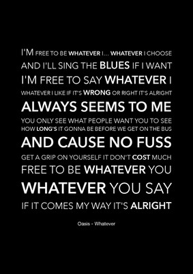 Oasis - Whatever - Black Song Lyric Art Poster - A4のeBay Oasis - Whatever - Black Song Lyric Art Poster - A4のeBay