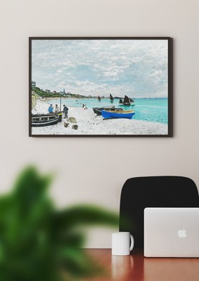 Claude Monet: On the beach at Sainte-Adresse. Giclée Print Fine Art Gift/Poster