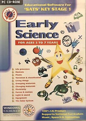 SATS Key Stage 1 Early Science 3 To 7 For PC CD-Rom Supplied Complete (FreePost)