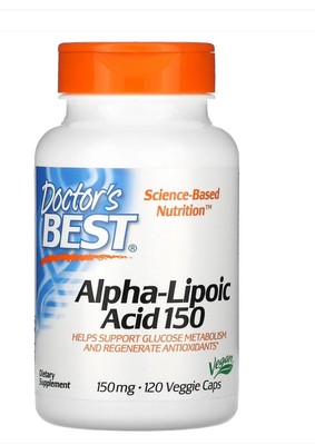 Doctors Best Лучшая альфа-липоевая кислота 150 мг 120 растительных капсул