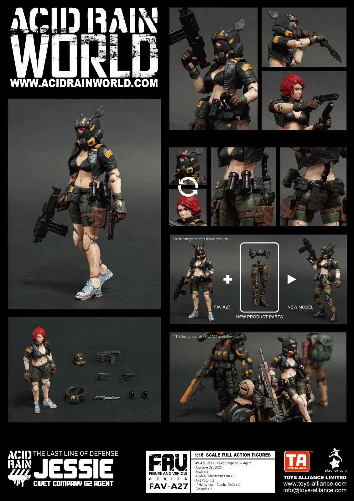 アシッドレイン　ACID RAIN FAV-A27 ジェシー　 3.75インチ 1/18 Scale Acid Rain World FAV-A27 JESSIE CIVET COMPANY G2