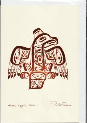 HAIDA - EAGLE GHUUT - Copper Embossed - by Bill Reid - 6'' x 9'' Art Card