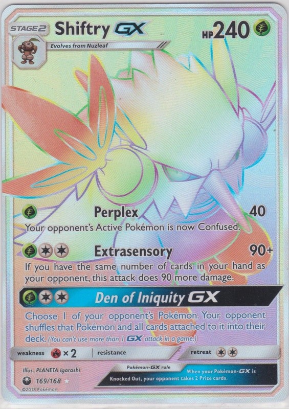 POKEMON TCG SM CELESTIAL STORM : Shiftry GX 169-168 RAINBOW RARE | eBay