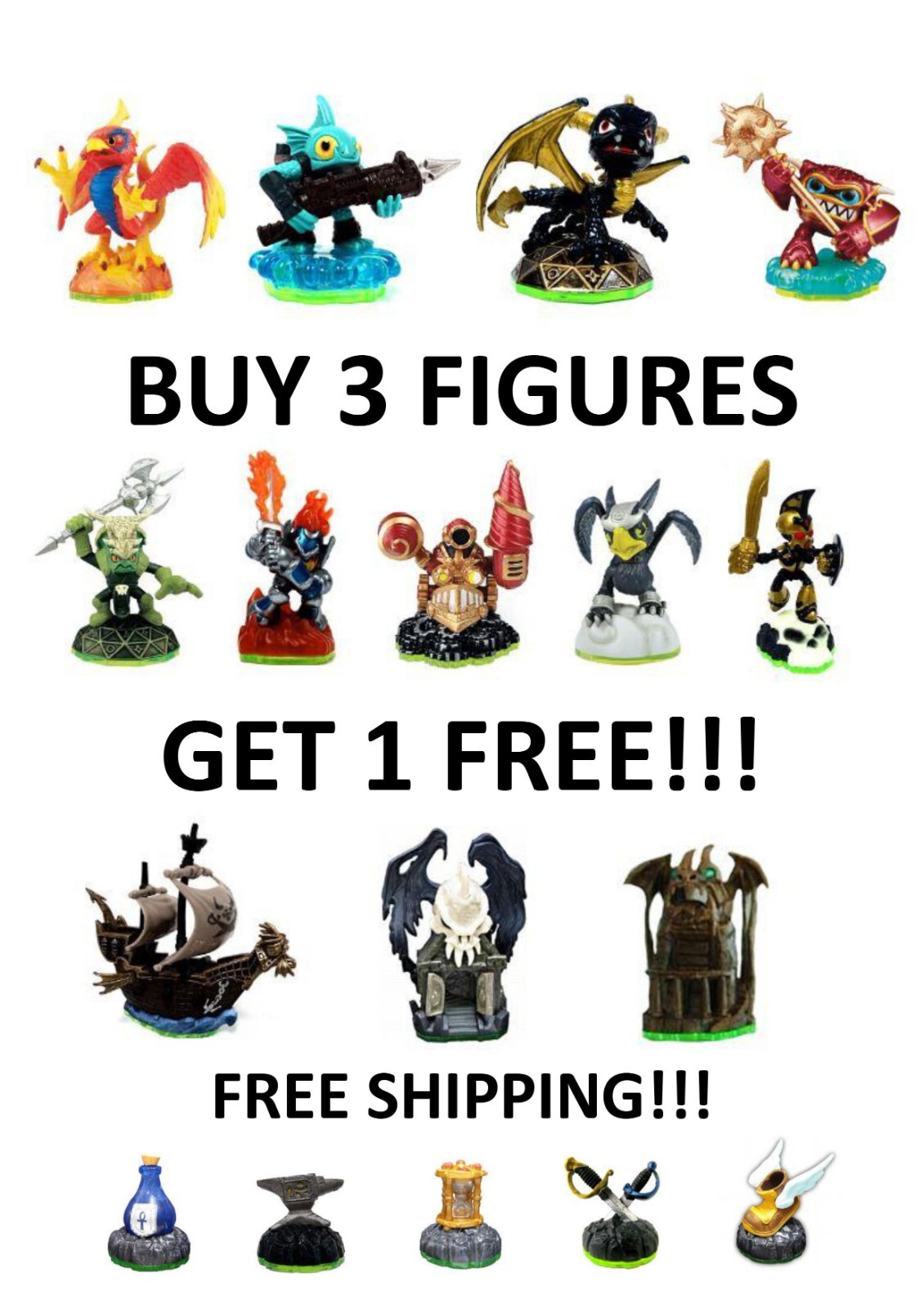 Skylanders Spyro's Adventure Figure Character Pick Your Figures Buy 3 Get 1 Free