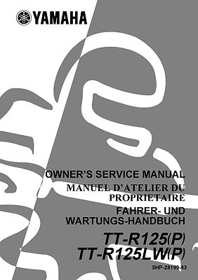 Yamaha owners service manual 2002 TTR 125, TT-R125(P) TT