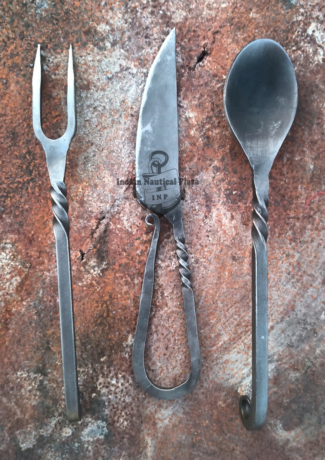 Of 3 Pc Twisted Forged Medieval Cutlery Set Viking Cutlery Knife Spoon Fork