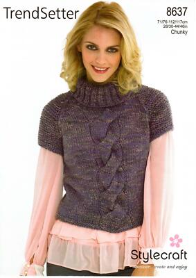 Stylecraft Knitting Pattern -Trendsetter Chunky Yarn - LADIES TOP -8637