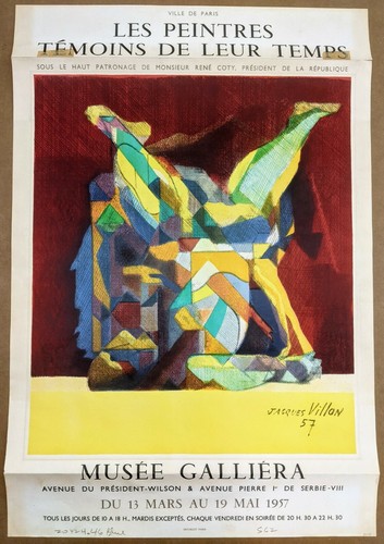 ORIGINAL 1957 JACQUES VILLON La Lutte (The Fight) Paris
