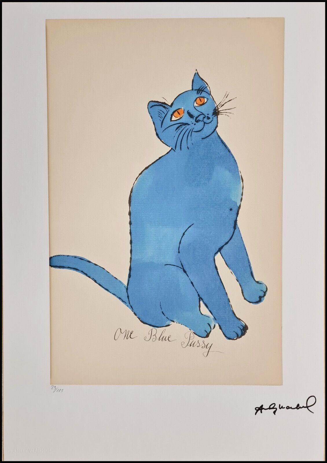 アンディ　ウォーホル　ワンブループッシー Andy Warhol Blue Cat One Blue Pussy charming bright blue