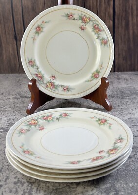 5   Homer Laughlin Eggshell Georgian China 6 1/4'' dessert / bread plates 1940s